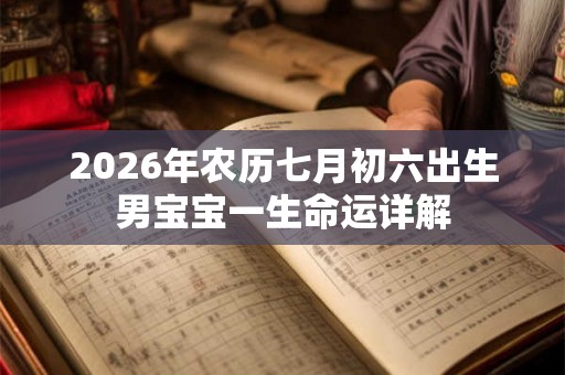 2026年农历七月初六出生男宝宝一生命运详解