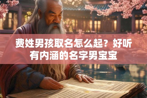 费姓男孩取名怎么起？好听有内涵的名字男宝宝
