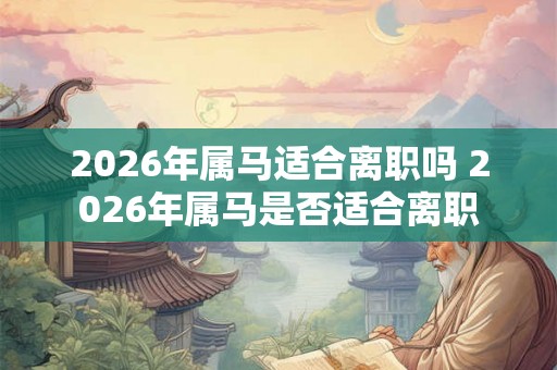 2026年属马适合离职吗 2026年属马是否适合离职
