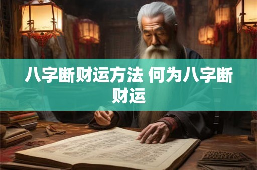 八字断财运方法 何为八字断财运 八字断财运方法 何为八字断财运