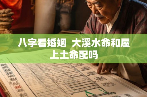 八字看婚姻  大溪水命和屋上土命配吗