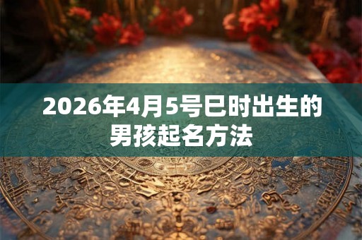 2026年4月5号巳时出生的男孩起名方法