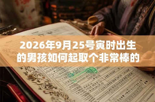 2026年9月25号寅时出生的男孩如何起取个非常棒的名字和五行属性