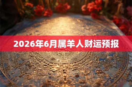 2026年6月属羊人财运预报