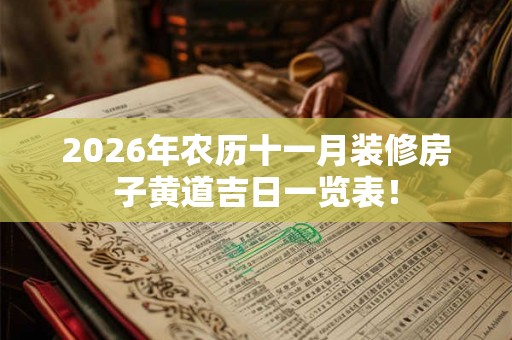 2026年农历十一月装修房子黄道吉日一览表！