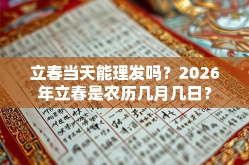 立春当天能理发吗？2026年立春是农历几月几日？