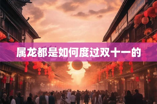 属龙都是如何度过双十一的 属龙都是如何度过双十一的