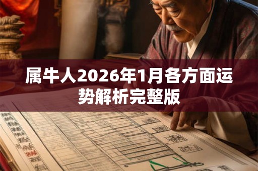 属牛人2026年1月各方面运势解析完整版