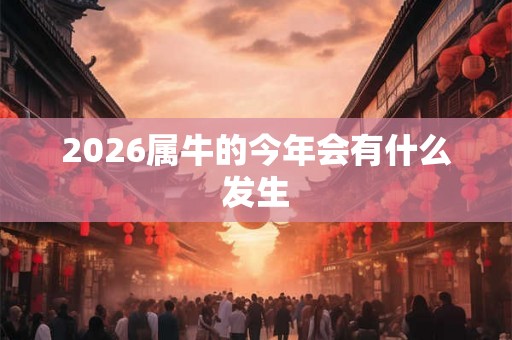 2026属牛的今年会有什么发生