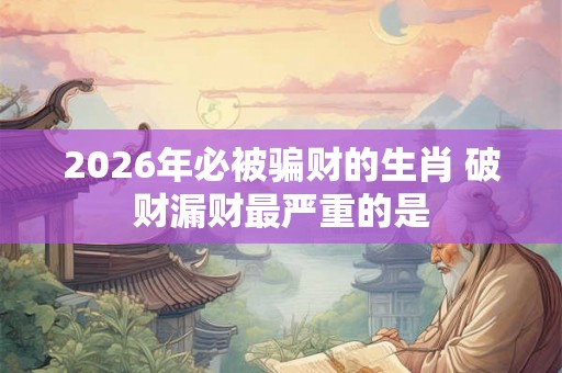 2026年必被骗财的生肖 破财漏财最严重的是