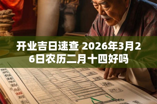 开业吉日速查 2026年3月26日农历二月十四好吗
