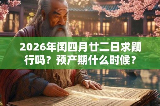 2026年闰四月廿二日求嗣行吗?预产期什么时候? 2026年闰四月廿二日求嗣行吗?预产期什么时候?