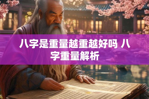 八字是重量越重越好吗 八字重量解析