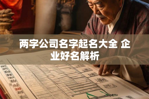 两字公司名字起名大全 企业好名解析