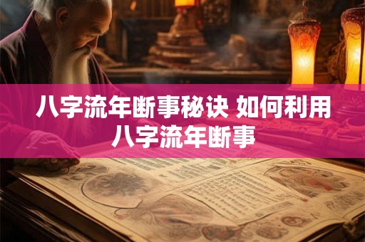 八字流年断事秘诀 如何利用八字流年断事