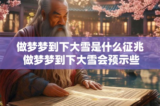做梦梦到下大雪是什么征兆 做梦梦到下大雪会预示些什么
