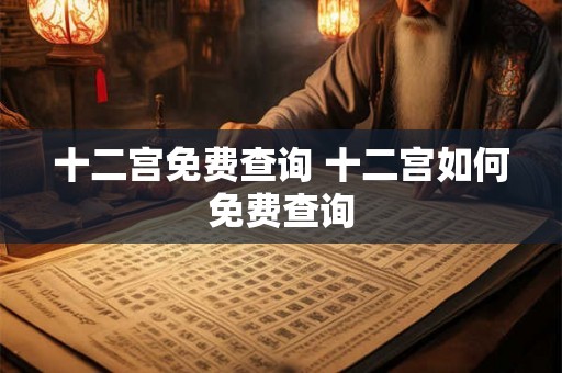 十二宫免费查询 十二宫如何免费查询