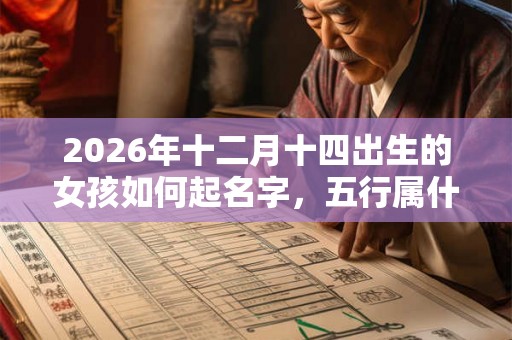 2026年十二月十四出生的女孩如何起名字，五行属什么
