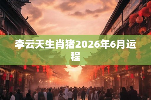 李云天生肖猪2026年6月运程
