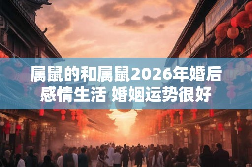 属鼠的和属鼠2026年婚后感情生活 婚姻运势很好