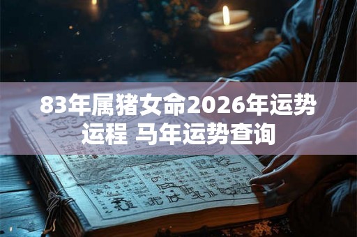 83年属猪女命2026年运势运程 马年运势查询