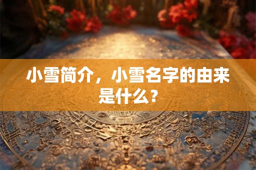 小雪简介,小雪名字的由来是什么? 小雪简介,小雪名字的由来是什么?