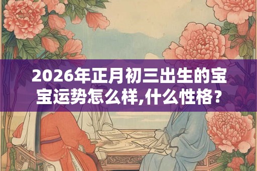 2026年正月初三出生的宝宝运势怎么样,什么性格？