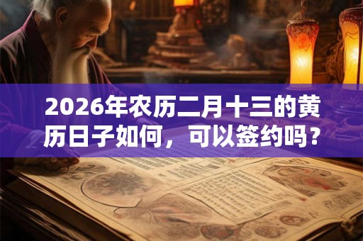2026年农历二月十三的黄历日子如何，可以签约吗？