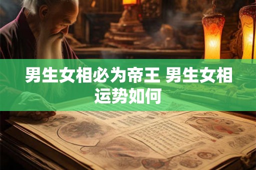 男生女相必为帝王 男生女相运势如何