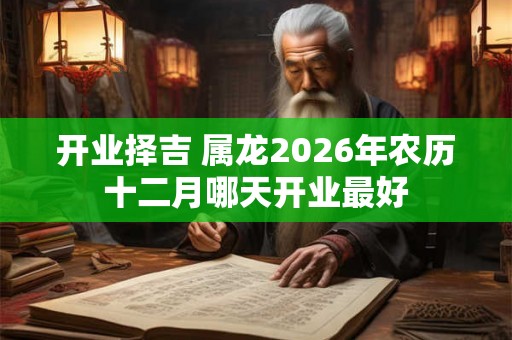 开业择吉 属龙2026年农历十二月哪天开业最好