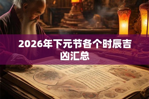 2026年下元节各个时辰吉凶汇总