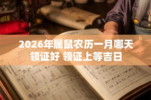 2026年属鼠农历一月哪天领证好 领证上等吉日