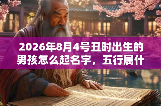 2026年8月4号丑时出生的男孩怎么起名字，五行属什么