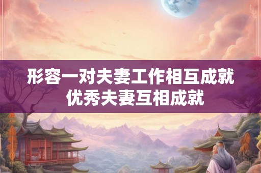 形容一对夫妻工作相互成就  优秀夫妻互相成就