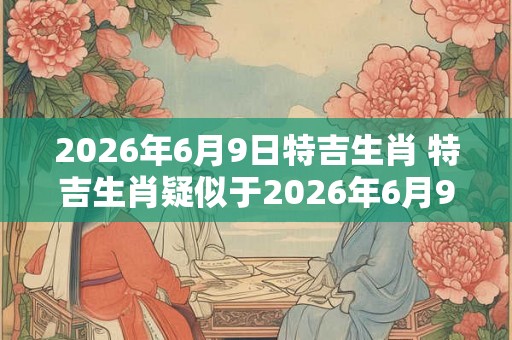 2026年6月9日特吉生肖 特吉生肖疑似于2026年6月9日 2026年6月9日特吉生肖 特吉生肖疑似于2026年6月9日
