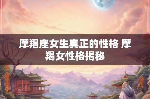 摩羯座女生真正的性格 摩羯女性格揭秘