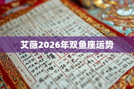 艾薇2026年双鱼座运势 艾薇2026年双鱼座运势