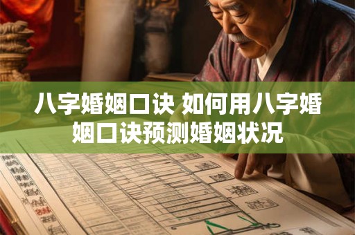 八字婚姻口诀 如何用八字婚姻口诀预测婚姻状况 八字婚姻口诀 如何用八字婚姻口诀预测婚姻状况