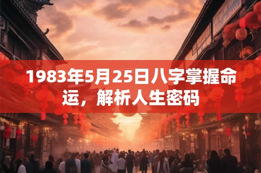 1983年5月25日八字掌握命运，解析人生密码