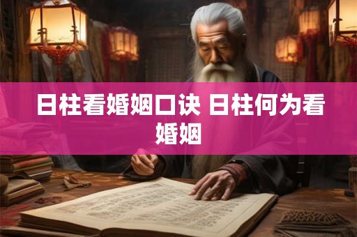 日柱看婚姻口诀 日柱何为看婚姻