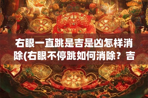 右眼一直跳是吉是凶怎样消除(右眼不停跳如何消除？吉凶难断的原因是什么？)