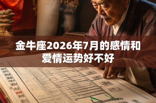 金牛座2026年7月的感情和爱情运势好不好