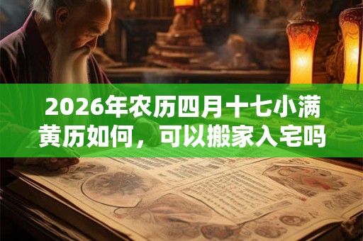 2026年农历四月十七小满黄历如何，可以搬家入宅吗？