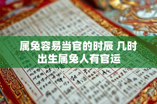 属兔容易当官的时辰 几时出生属兔人有官运