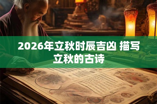2026年立秋时辰吉凶 描写立秋的古诗