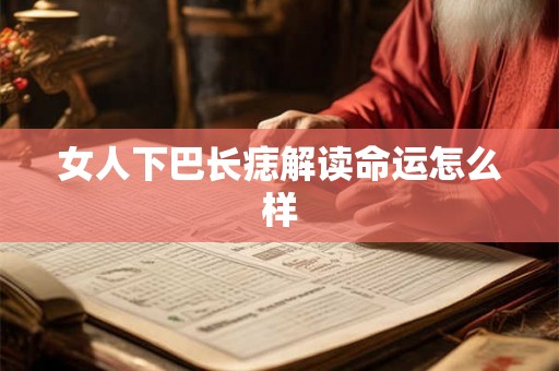 女人下巴长痣解读命运怎么样