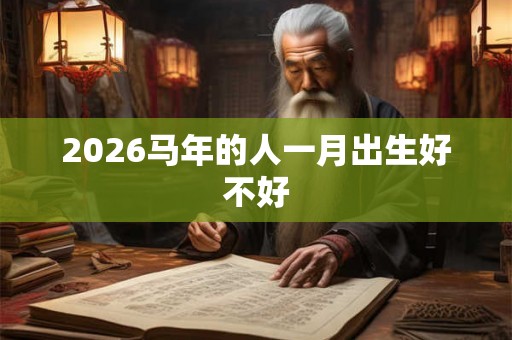 2026马年的人一月出生好不好