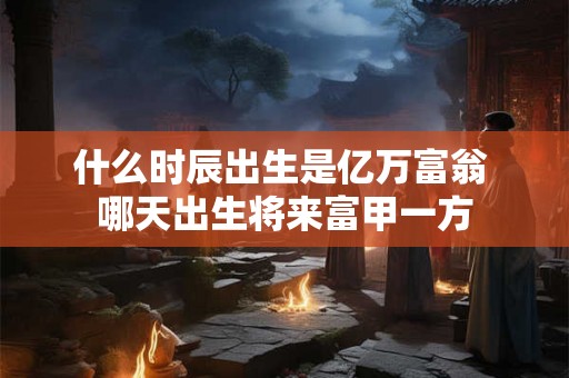 什么时辰出生是亿万富翁 哪天出生将来富甲一方