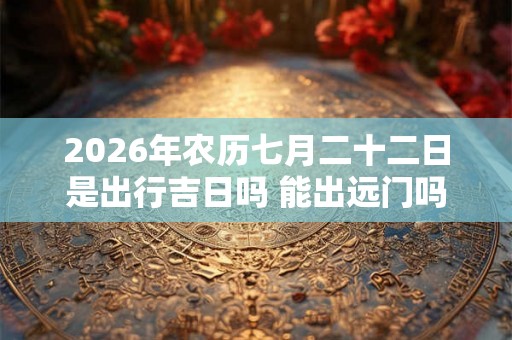 2026年农历七月二十二日是出行吉日吗 能出远门吗