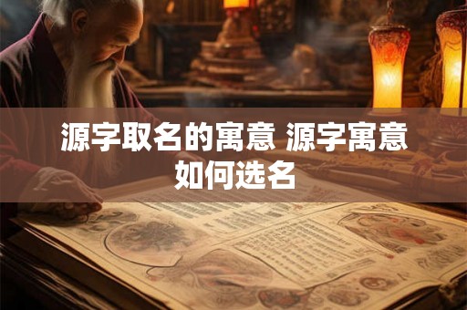 源字取名的寓意 源字寓意如何选名 源字取名的寓意 源字寓意如何选名